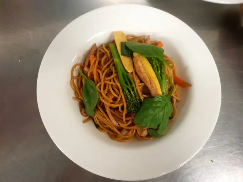 MK Special Spaghetti Chow Mein signature stir-fry fusion noodles